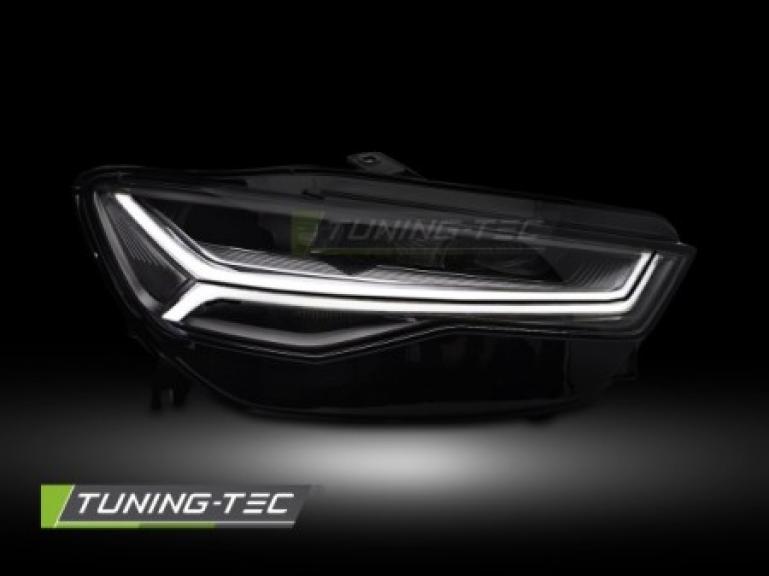 Preview: Voll LED Tagfahrlicht Scheinwerfer Set passend für Audi A6 4G (C7) Facelift 15-18 schwarz mit LED Blinker