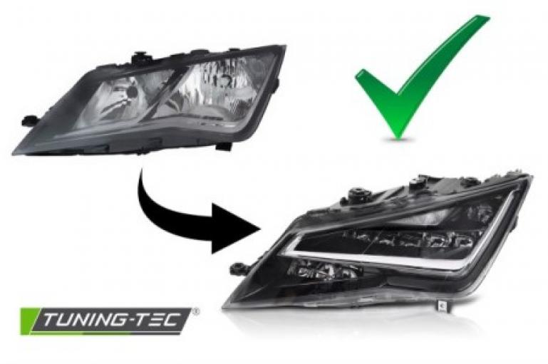 Preview: VOLL LED Upgrade Design Scheinwerfer Set passend für Seat Leon (III) 5F 12-16 schwarz