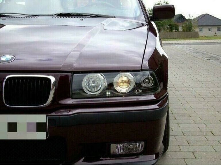 LED Angel Eyes Scheinwerfer für BMW 3er E36 Coupe/Cabrio 90-99 schwarz