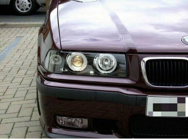 Scheinwerfer Angel Eyes Schwarz passt für BMW E36 Limousine