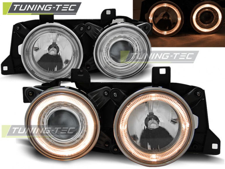 Upgrade Design Angel Eyes Scheinwerfer für BMW 5er E34 /7er E32 86-95 chrom