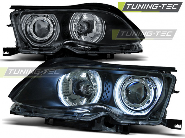 CCFL Angel Eyes Scheinwerfer für BMW 3er E46 01-05 schwarz Set