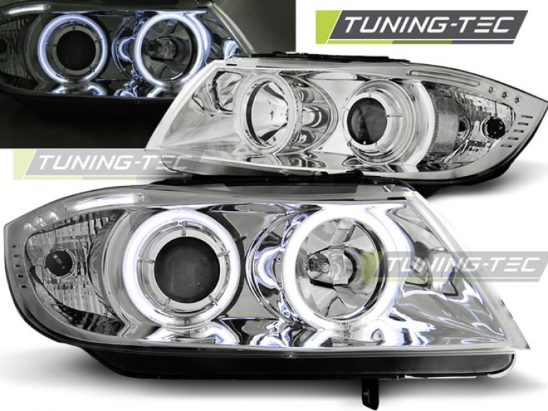 CCFL Angel Eyes Scheinwerfer für BMW 3er E90/E91 05-08 chrom