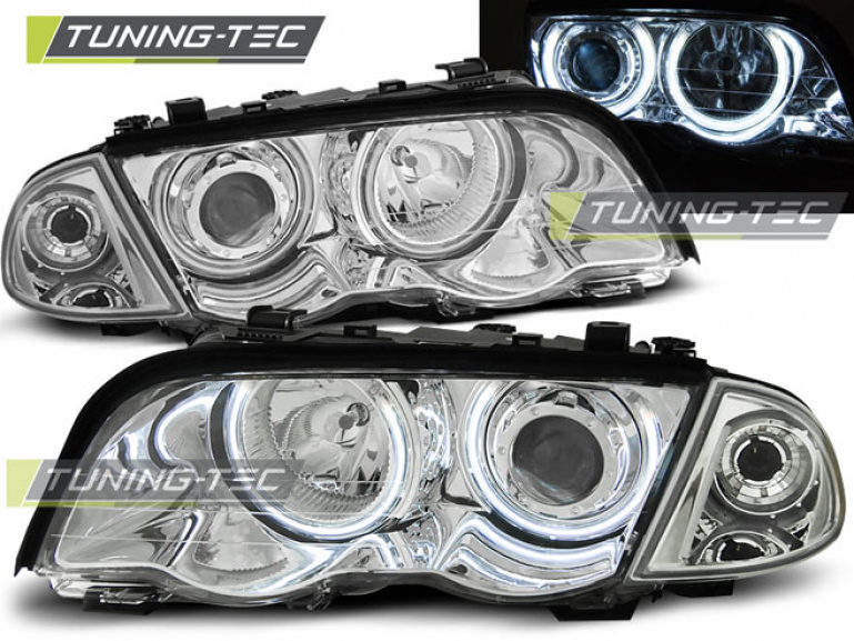 CCFL Angel Eyes Scheinwerfer für BMW 3er E46 98-01 chrom Set