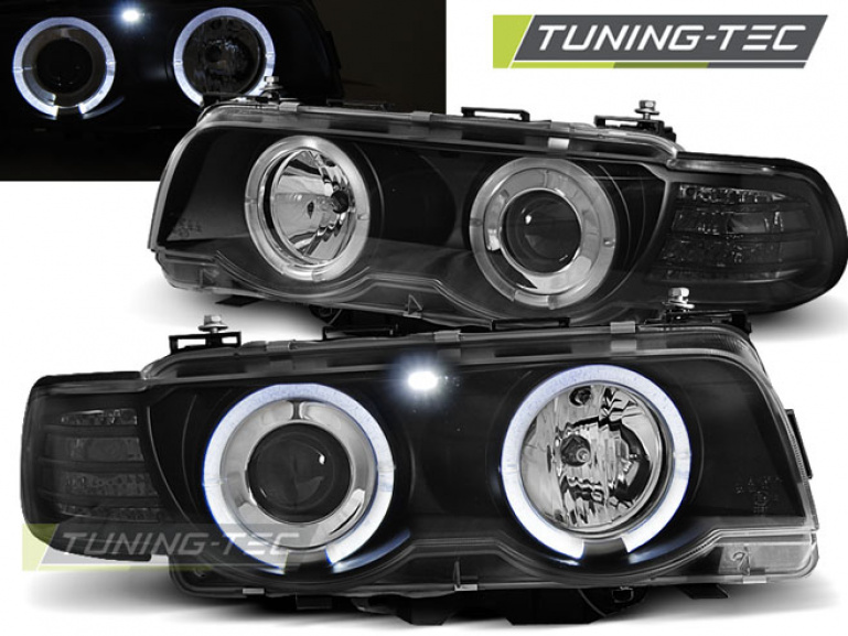 LED Angel Eyes Scheinwerfer für BMW 7er E38 Facelift 98-01 schwarz