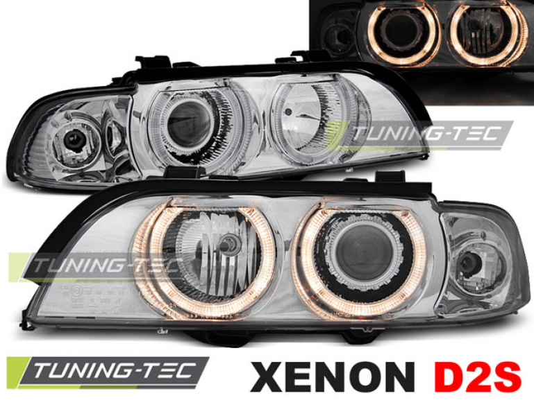 Xenon Upgrade Design Angel Eyes Scheinwerfer für BMW 5er E39 95-00 chrom