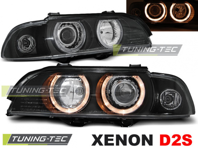 Xenon Upgrade Design Angel Eyes Scheinwerfer für BMW 5er E39 95-00 schwarz