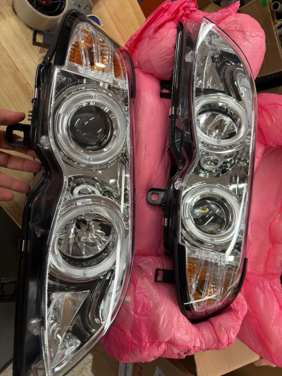 Preview: B-Ware   LED Angel Eyes Scheinwerfer für BMW 3er E46 01-05 chrom Set