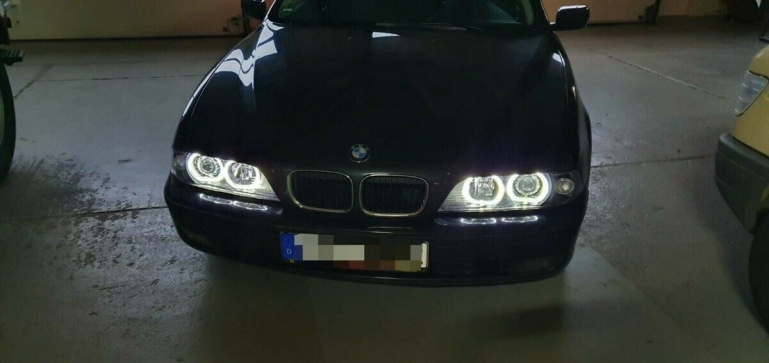 LED Angel Eyes Scheinwerfer für BMW 5er E39 95-03 Lim./Touring Schwarz