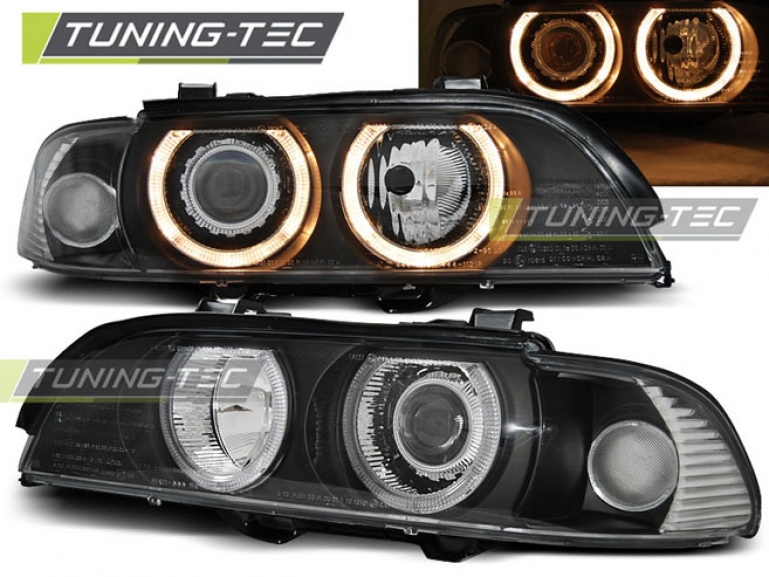 Upgrade Design Angel Eyes Scheinwerfer für BMW 5er E39 95-03 schwarz