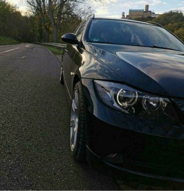 LED Angel Eyes Scheinwerfer für BMW 3er E90/E91 05-08 schwarz