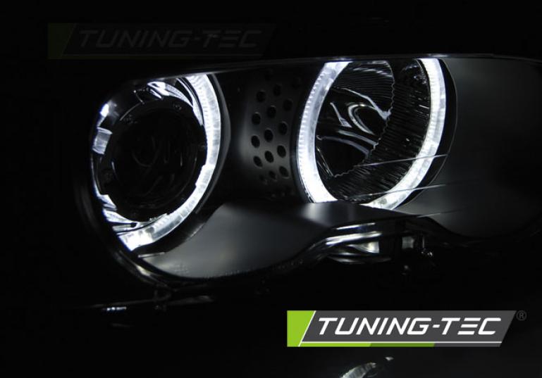 LED Angel Eyes Scheinwerfer passend für BMW 3er E46 Coupe / Cabrio 99-03 schwarz Set