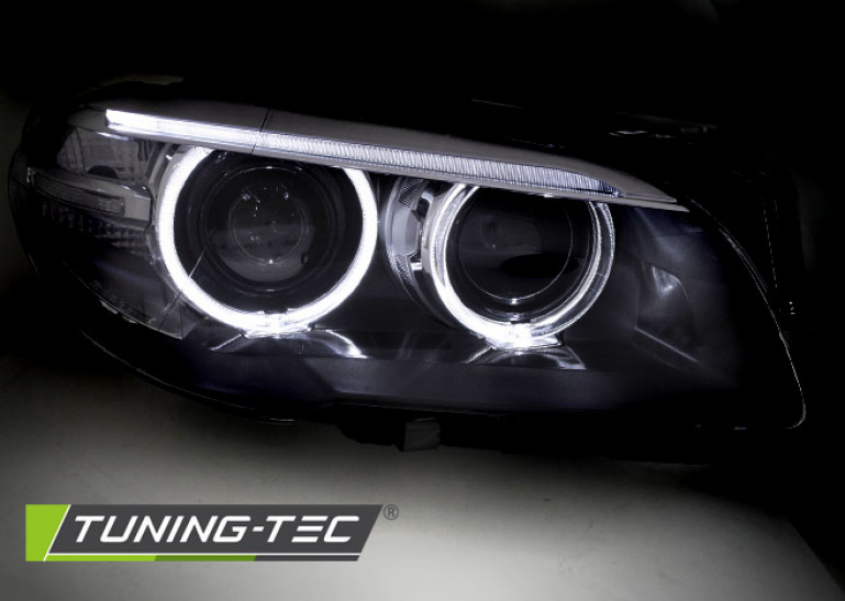Xenon LED Tagfahrlicht Angel Eyes Scheinwerfer für BMW 5er F10/F11 10-13 schwarz