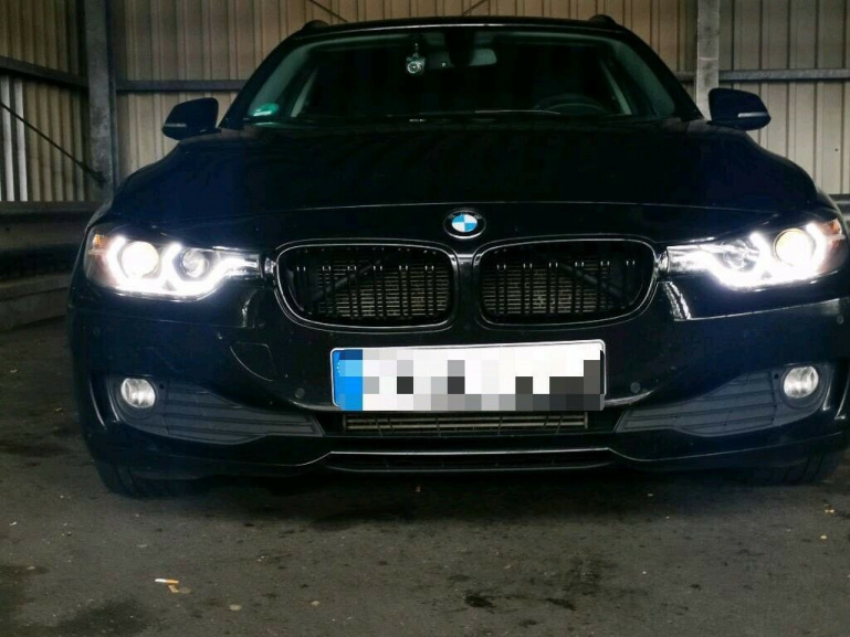 LED Tagfahrlicht Angel Eyes Scheinwerfer für BMW 3er F30/F31 11-15 schwarz