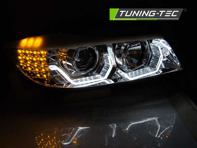 3D LED Angel Eyes Scheinwerfer für BMW 3er E90/E91 05-08 chrom mit LED Blinker