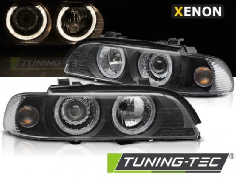 Xenon Angel Eyes Scheinwerfer für BMW 5er E39 Facelift (LCI) 00-03 schwarz (DEPO)