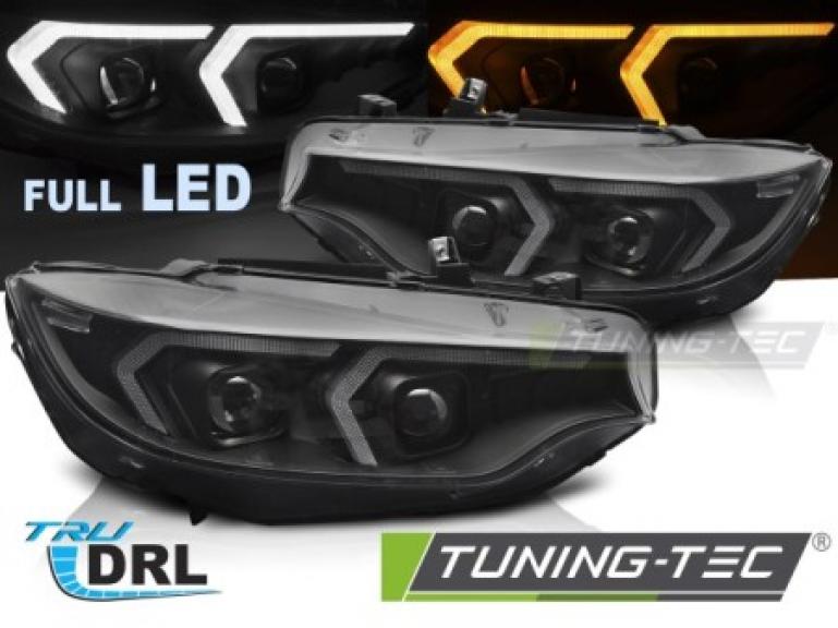 VOLL LED Upgrade Design Tagfahrlicht Scheinwerfer Set für BMW 4er F32/F33 Coupe/Cabrio  13-17 schwarz