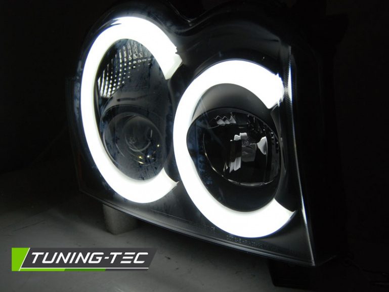 LED Angel Eyes Scheinwerfer für Jeep Grand Cherokee 05-08 schwarz LTI