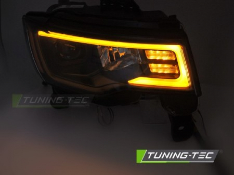 LED Tagfahrlicht Design Scheinwerfer Set für Jeep Grand Cherokee WK2 16-21 schwarz
