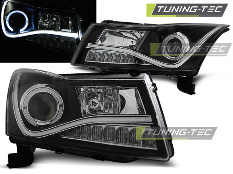 LED Tagfahrlicht Design Scheinwerfer für Chevrolet Cruze 09-12 schwarz