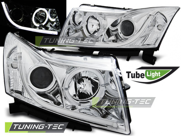 LED Tagfahrlicht Design Scheinwerfer für Chevrolet Cruze 09-12 chrom LTI