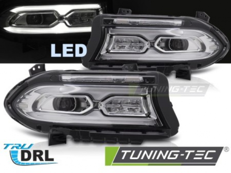 VOLL LED Tagfahrlicht Scheinwerfer Set für Dodge Charger 14-23 chrom