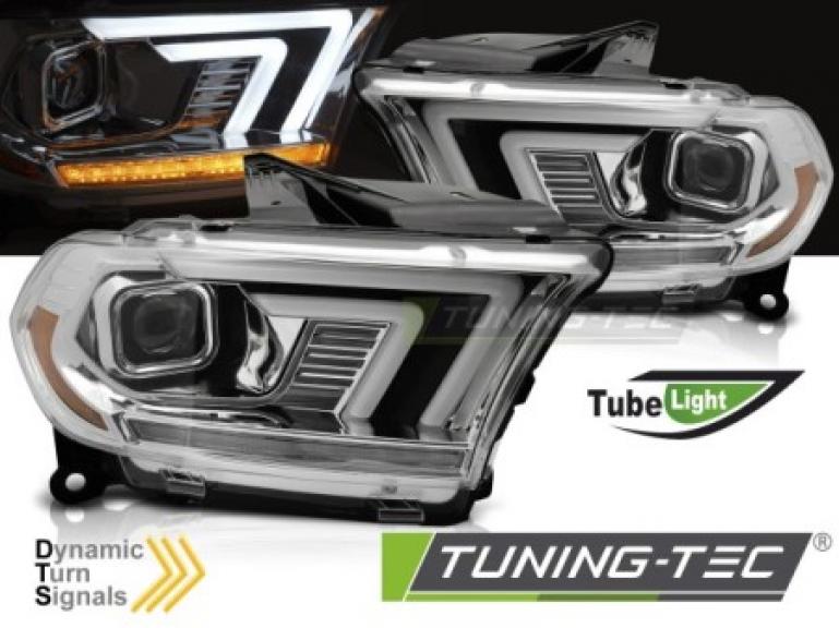 LED Tagfahrlicht Design Scheinwerfer Set für Dodge Durango 10-13 chrom mit dyn. Blinker