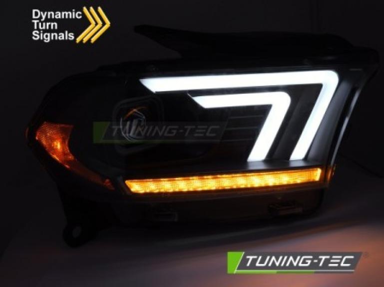 LED Tagfahrlicht Design Scheinwerfer Set für Dodge Durango 10-13 schwarz mit dyn. Blinker