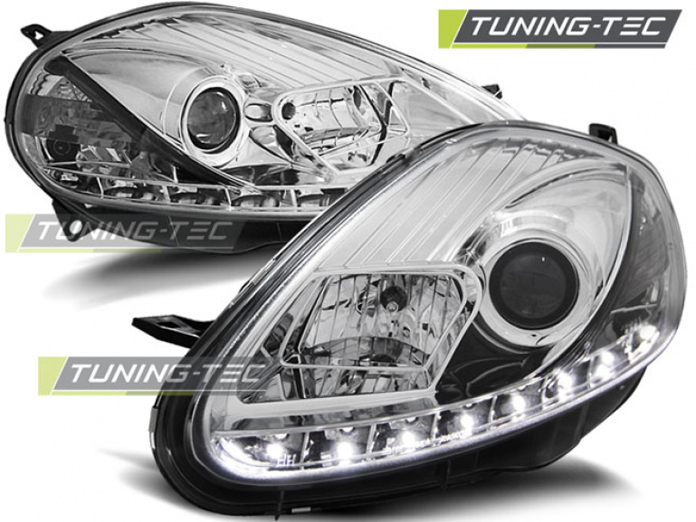 LED Tagfahrlicht Design Scheinwerfer für Fiat Grande Punto 05-08 chrom