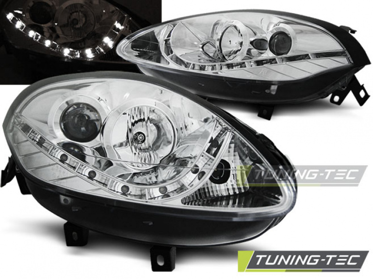 LED Tagfahrlicht Design Scheinwerfer für Fiat Bravo 2 (Typ 198) 07-15 chrom
