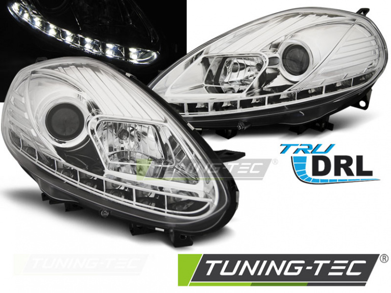 LED Tagfahrlicht Scheinwerfer für Fiat Punto EVO 09-12 chrom
