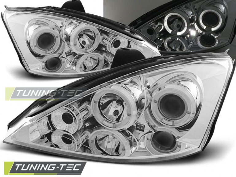 LED Angel Eyes Scheinwerfer für Ford Focus 1 98-01 chrom