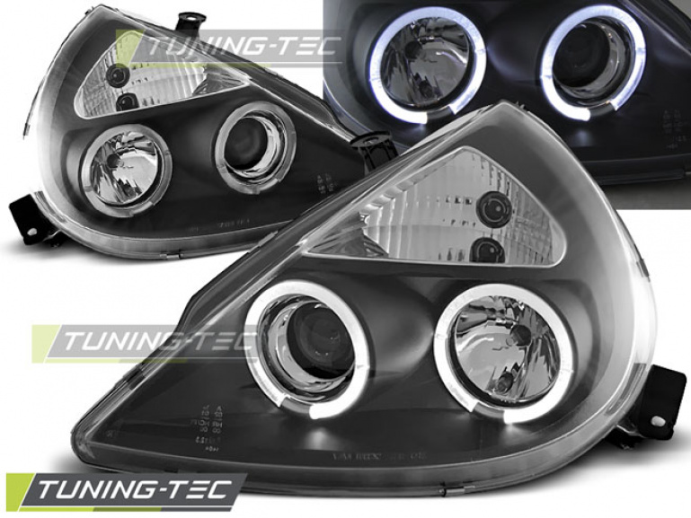 LED Angel Eyes Scheinwerfer für Ford KA 96-08 schwarz