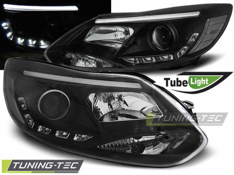 LED Tagfahrlicht Design Scheinwerfer für Ford Focus MK3 11-14 schwarz LTI