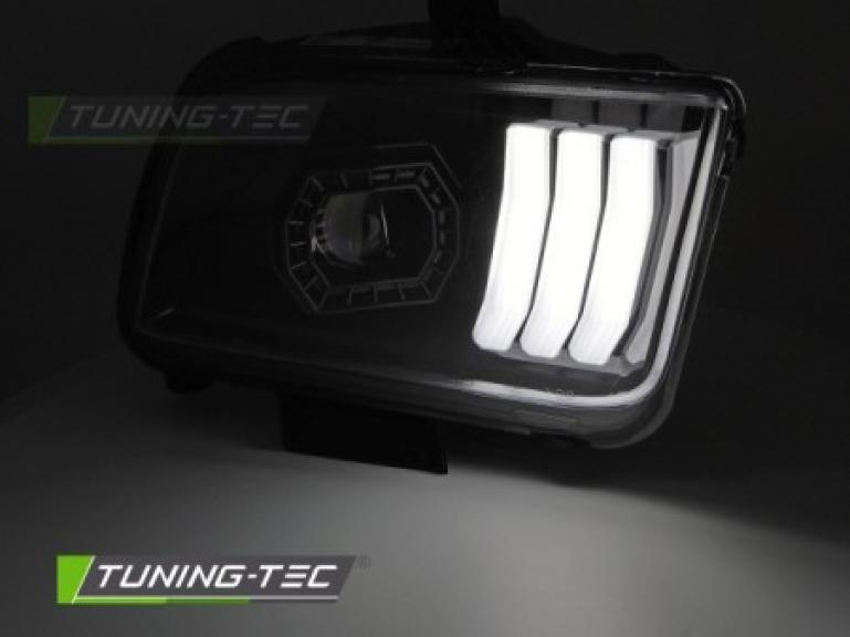 LED Tagfahrlicht Design Scheinwerfer für Ford Mustang IV 04-09 schwarz
