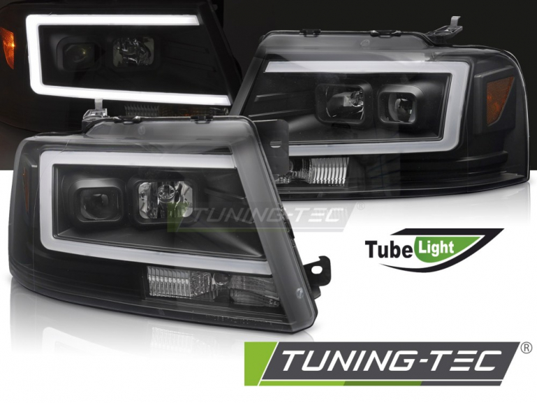 LED Tagfahrlicht Design Scheinwerfer Set für Ford F150 MK11 04-08 schwarz
