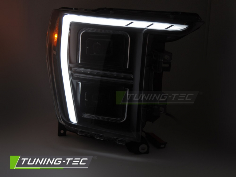 VOLL LED Tagfahrlicht Design Scheinwerfer Set für Ford F150 MK14 20-23 schwarz mit dyn. Blinker