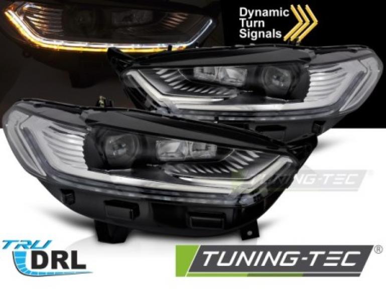LED Upgrade Design Tagfahrlicht Scheinwerfer Set für Ford Mondeo MK5 14-18 schwarz mit dyn. Blinker
