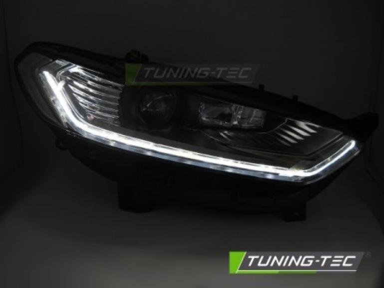 Preview: LED Upgrade Design Tagfahrlicht Scheinwerfer Set für Ford Mondeo MK5 14-18 schwarz mit dyn. Blinker