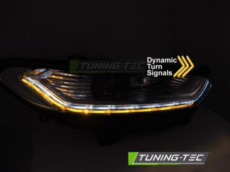 Preview: LED Upgrade Design Tagfahrlicht Scheinwerfer Set für Ford Mondeo MK5 14-18 schwarz mit dyn. Blinker