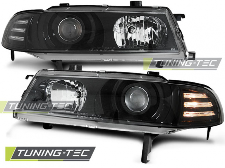 LED Angel Eyes Scheinwerfer für Honda Prelude 92-97 schwarz