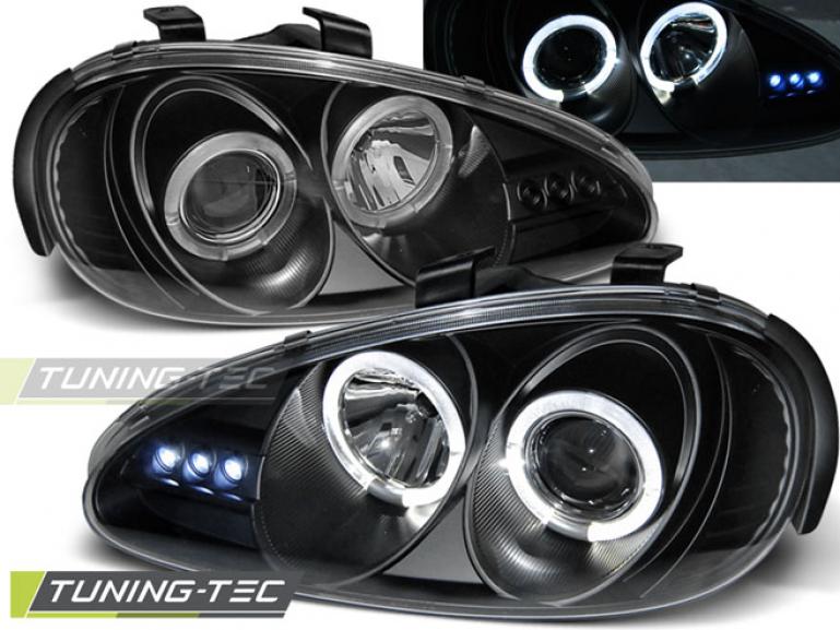 LED Angel Eyes Scheinwerfer für Mazda MX3 91-98 schwarz