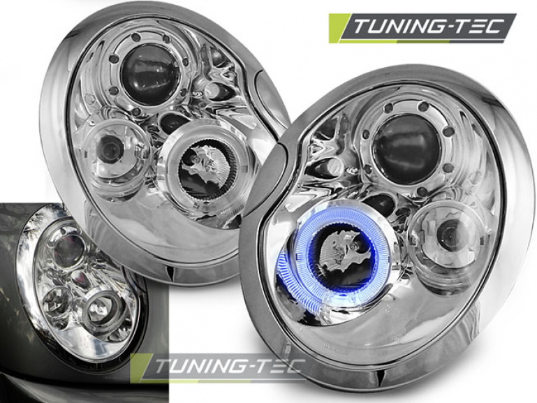LED Angel Eyes Scheinwerfer für Mini (R53/R54/R56) 01-06 chrom