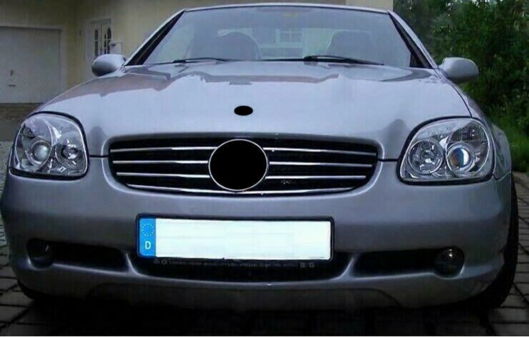 Preview: LED Angel Eyes Scheinwerfer für Mercedes Benz SLK R170 96-04 chrom