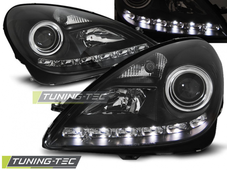 Xenon LED Tagfahrlicht Scheinwerfer für Mercedes Benz SLK R171 04-11 schwarz