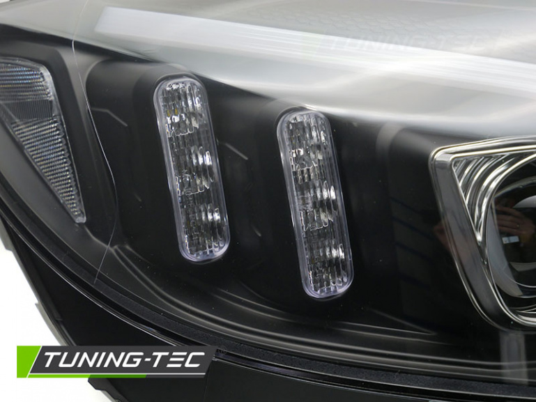 Upgrade LED Tagfahrlicht Scheinwerfer für Mercedes Benz C-Klasse W205 14-18 schwarz mit dyn. Blinker