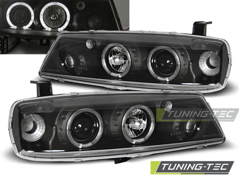 LED Angel Eyes Scheinwerfer für Opel Calibra 90-97 schwarz