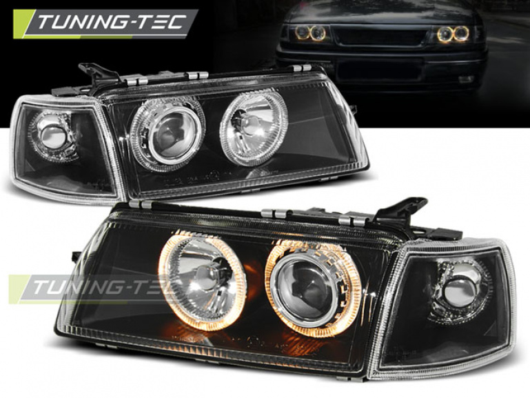Upgrade Design Angel Eyes Scheinwerfer für Opel Vectra A 88-95 schwarz