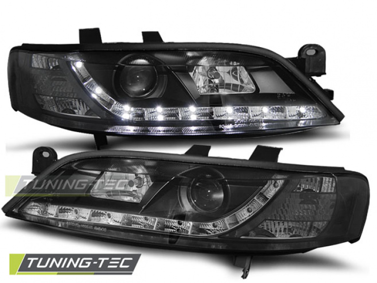 LED Tagfahrlicht Design Scheinwerfer für Opel Vectra B 95-98 schwarz