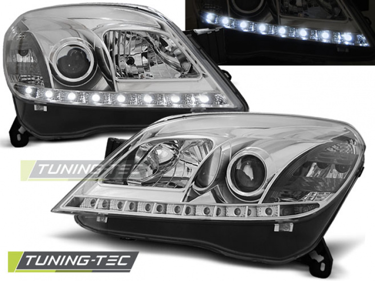 LED Tagfahrlicht Design Scheinwerfer für Opel Astra H 04-09 chrom